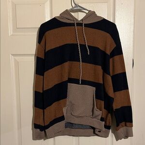 Lovely Melody Black and Brown Striped Men's Sweater